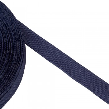 Trimming, webbing tape synthetic 22mm width in dark blue color
