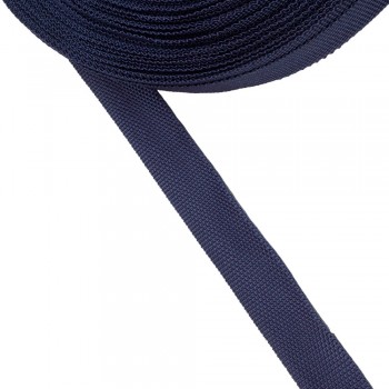 Trimming, webbing tape synthetic 22mm width in dark blue color