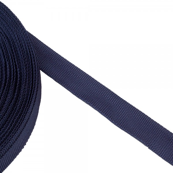 Trimming, webbing tape synthetic 22mm width in dark blue color