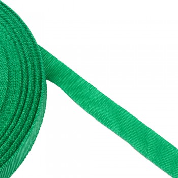  Trimming, webbing tape synthetic 22mm width in green color