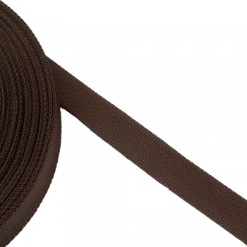 Trimming, webbing tape synthetic 22mm width in brown color