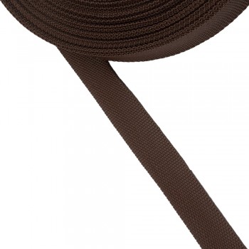 Trimming, webbing tape synthetic 22mm width in brown color