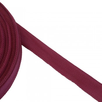Trimming, webbing tape synthetic 22mm width in Bordeaux color