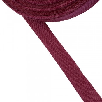 Trimming, webbing tape synthetic 22mm width in Bordeaux color