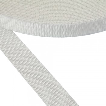 Synthetic belt, narrow fabric, webbing tape in 30mm width and White Color 
