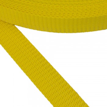 Synthetic belt, narrow fabric, webbing tape in 30mm width and Yellow Color 