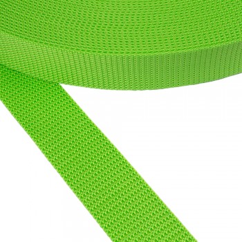 Synthetic belt, narrow fabric, webbing tape in 40mm width and Lime Green Color 