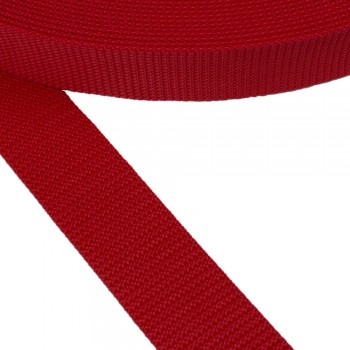 Synthetic belt, narrow fabric, webbing tape in 40mm width and Red Color 