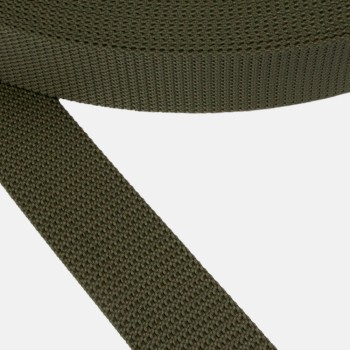 Synthetic belt, narrow fabric, webbing tape in 30mm width and Khaki Color 