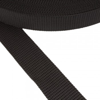 Synthetic belt, narrow fabric, webbing tape in 40mm width and Black Color 