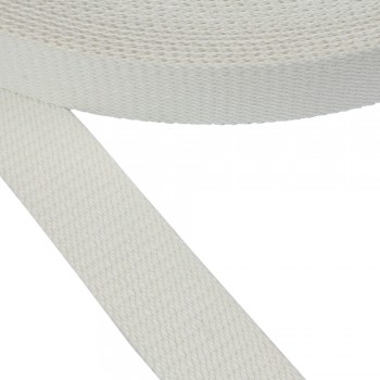 Cotton belt, narrow fabric, webbing tape in 40mm width and White Color 