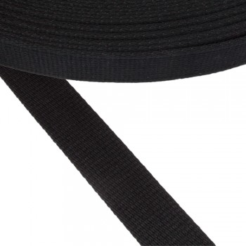 Cotton belt, narrow fabric, webbing tape in 30mm width and Black Color 