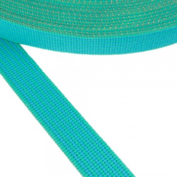 Cotton  narrow fabric, webbing tape 30mm width and Turquoise Light Green Color
