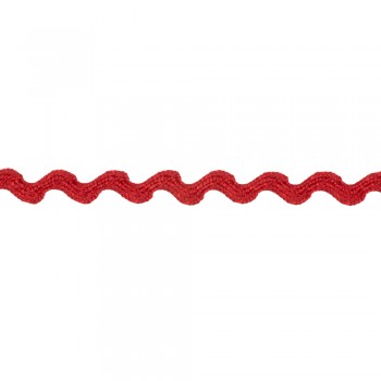 Zig Zag Decorative Narrow Fabric Trimming Synthetic Color Red Width 5 mm