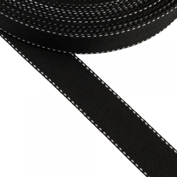 Soft Black Ribbon Gros 25 mm Synthetic