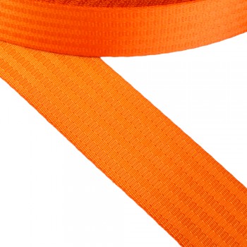 Synthetic  strap, narrow fabric, webbing tape in 47mm width and Orange Color
