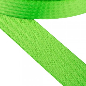 Synthetic  strap, narrow fabric, webbing tape in 47mm width and Green Color