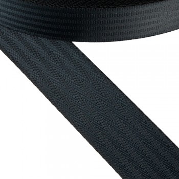 Synthetic strap, narrow fabric , webbing tape in 47mm width and Black Color