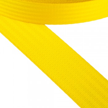 Synthetic  strap,  narrow fabric, webbing tape in 47mm width and Yellow Color