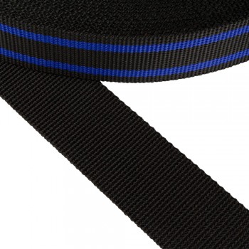 Diving Belt Strap Hard Synthetic Black with Blue Stripe Width 50 mm Thickness 2 mm