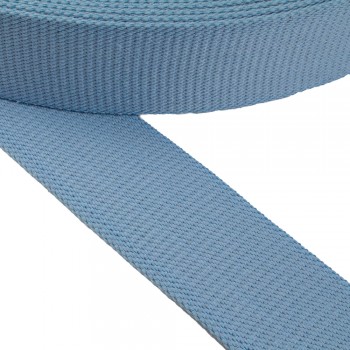 Cotton webbing,  narrow fabric, webbing tape in 57mm width and Light Blue Color