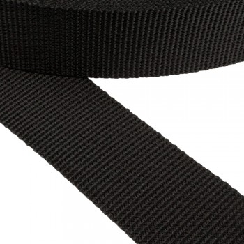 Synthetic polypropylene belt, narrow fabric, webbing tape in 50mm width and Black Color  