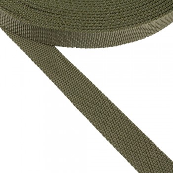 Non-slip strap, narrow fabric, webbing tape in 28mm width and Khaki Color