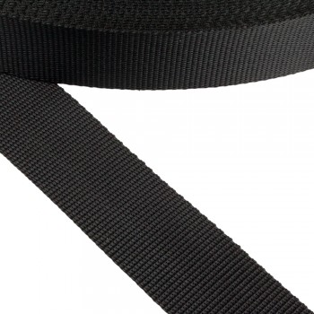 Synthetic belt, narrow fabric, webbing tape in 40mm width and Black Color