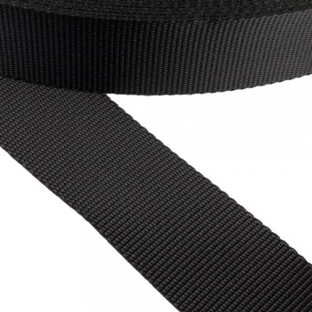 Synthetic belt, narrow fabric, webbing tape in 50mm width and Black Color