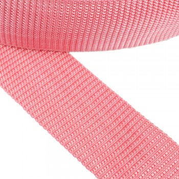 Synthetic belt, narrow fabric, webbing tape in 57mm width and Pink Color