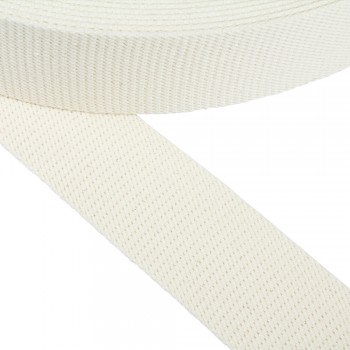 Synthetic Belt, Narrow Fabric, Webbing Tape In 57mm Width And White Color
