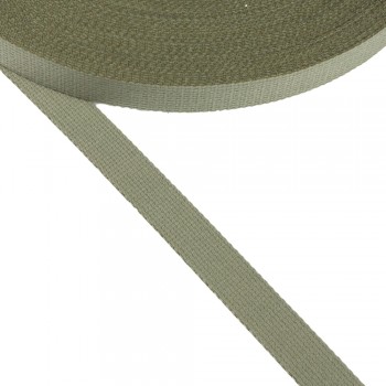 Cotton narrow fabric,webbing tape, in 15mm width and Khaki Color