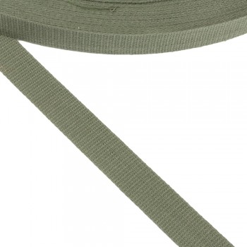 Cotton narrow fabric,webbing tape in 20mm width and Khaki Color