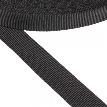Synthetic webbing, narrow fabric, webbing tape in 25mm width and Black Color