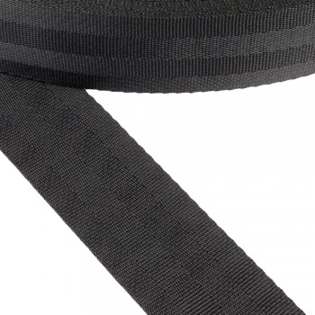 Synthetic narrow fabric, webbing tape in 40mm width and Black Color
