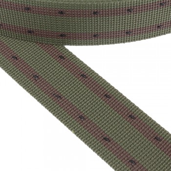 Stiff harness, webbing tape, narrow fabric, in 45mm width and Khaki Color