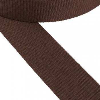 Cotton narrow fabric, webbing tape in 57mm width and Brown Color