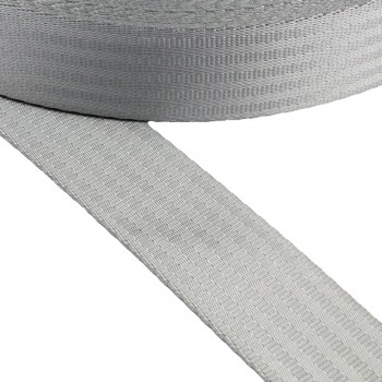 Polyester belt, strap, narrow fabric, webbing tape in 47mm width and Grey Color