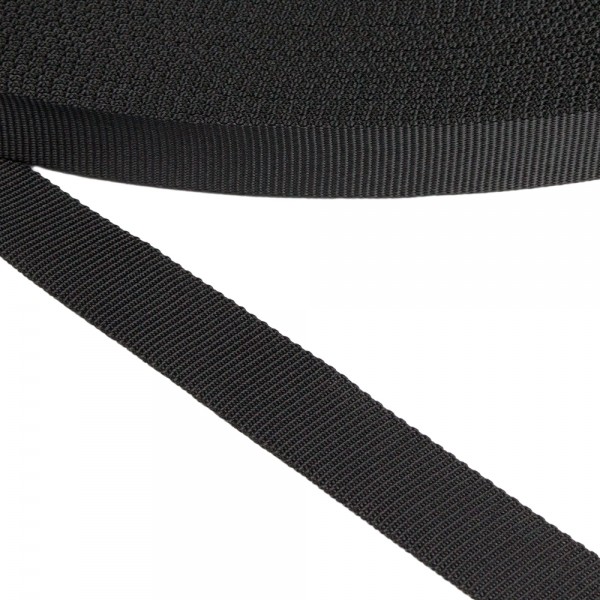 Synthetic tube type strap,  webbing tape Hose Strap Synthetic Soft Color Black Width 25 mm Thickness 2 mm