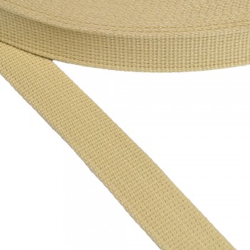 Cotton belt, narrow fabric, webbing tape in 30mm width and Beige Color
