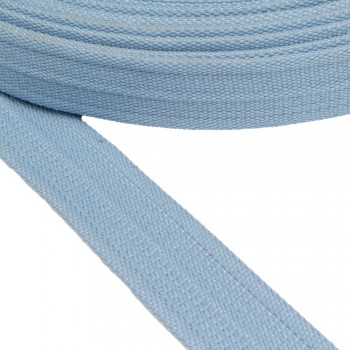 Cotton belt, narrow fabric, webbing tape in 40mm width and Light Blue Color
