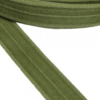 Cotton belt, narrow fabric, webbing tape in 40mm width and Khaki Color