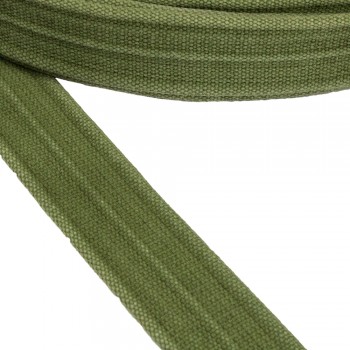 Cotton belt, narrow fabric, webbing tape Belt Cotton Semi-Hard Khaki 40 mm Thickness 3 mm