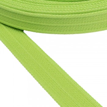 Cotton belt, narrow fabric, webbing tape in 40mm width and Lime Green Color