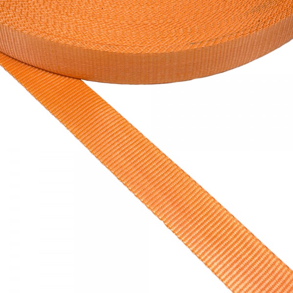 Synthetic belt, narrow fabric, webbing tape in 50mm width and Oragne Color