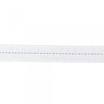  Trimming, webbing tape synthetic 20mm width in white color with blue stripe