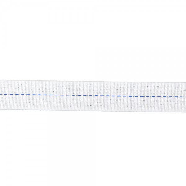  Trimming, webbing tape synthetic 20mm width in white color with blue stripe