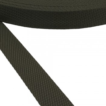 Synthetic narrow fabric, webbing tape, trimming in 20mm width and Khaki Color