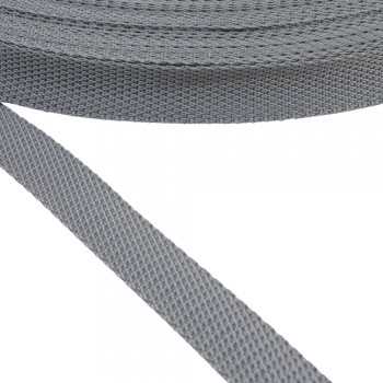 Synthetic  narrow fabric, webbing tape , trimming in 20mm width and Grey Color