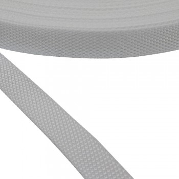 Synthetic narrow fabric, webbing tape , trimming in 20mm width and White Color